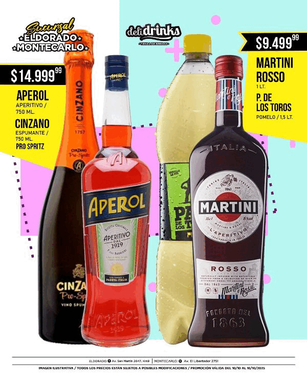 Promos Delidrinks Eldorado validas hasta el 14 de agosto.
